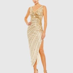 Mac Duggal Gold Sequin Dress